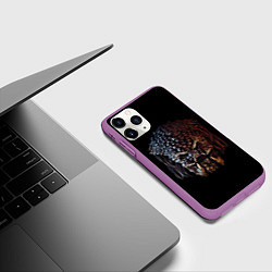 Чехол iPhone 11 Pro матовый Predator - skull, цвет: 3D-фиолетовый — фото 2