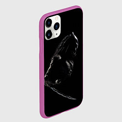 Чехол iPhone 11 Pro матовый Хищник на черном фоне, цвет: 3D-фиолетовый — фото 2