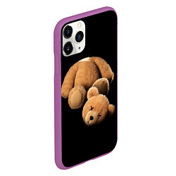 Чехол iPhone 11 Pro матовый Плюшевый медведь с оторванной головой, цвет: 3D-фиолетовый — фото 2