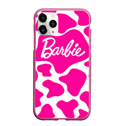 Чехол iPhone 11 Pro матовый Животный паттерн - Барби, цвет: 3D-малиновый