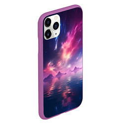 Чехол iPhone 11 Pro матовый Space and islands, цвет: 3D-фиолетовый — фото 2