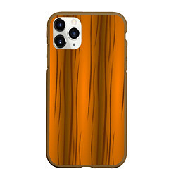 Чехол iPhone 11 Pro матовый Текстура бревна вертикальные, цвет: 3D-коричневый