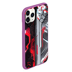 Чехол iPhone 11 Pro матовый Две киберпанк панели, цвет: 3D-фиолетовый — фото 2