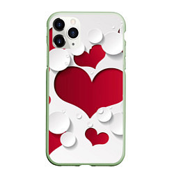 Чехол iPhone 11 Pro матовый С любовью для вас, цвет: 3D-салатовый