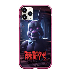 Чехол iPhone 11 Pro матовый Five Nights at Freddys Bonnie, цвет: 3D-малиновый