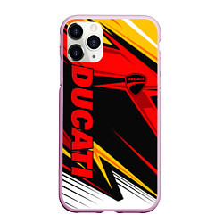 Чехол iPhone 11 Pro матовый Ducati - red uniform, цвет: 3D-розовый