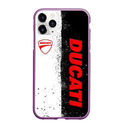 Чехол iPhone 11 Pro матовый Ducati - двоичный, цвет: 3D-фиолетовый