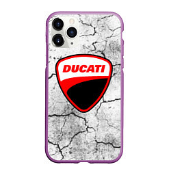 Чехол iPhone 11 Pro матовый Ducati - потресканная земля, цвет: 3D-фиолетовый