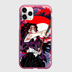 Чехол iPhone 11 Pro матовый Кокушибо первая луна - Клинок рассекающий демонов, цвет: 3D-малиновый