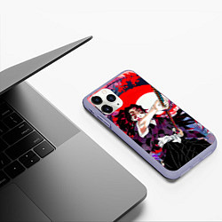 Чехол iPhone 11 Pro матовый Кокушибо первая луна - Клинок рассекающий демонов, цвет: 3D-светло-сиреневый — фото 2