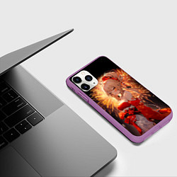 Чехол iPhone 11 Pro матовый Ёимия - праздник фейерверков, цвет: 3D-фиолетовый — фото 2