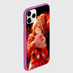 Чехол iPhone 11 Pro матовый Ёимия - фейервеки, цвет: 3D-фиолетовый — фото 2