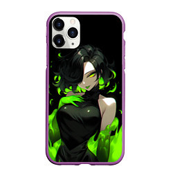 Чехол iPhone 11 Pro матовый Токсичная девушка - зеленый, цвет: 3D-фиолетовый