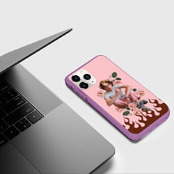 Чехол iPhone 11 Pro матовый Тимоти в огне, цвет: 3D-фиолетовый — фото 2