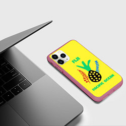Чехол iPhone 11 Pro матовый Фиджи - Тихий океан, цвет: 3D-малиновый — фото 2