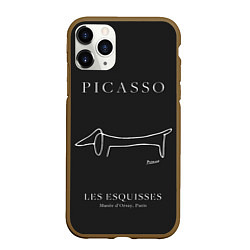 Чехол iPhone 11 Pro матовый Собака на черном - Пабло Пикассо