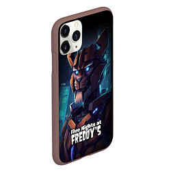 Чехол iPhone 11 Pro матовый Five Nights at Freddys Bonnie cyberpunk, цвет: 3D-коричневый — фото 2