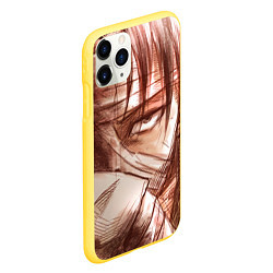 Чехол iPhone 11 Pro матовый Атака Титанов Леви Аккерман, цвет: 3D-желтый — фото 2