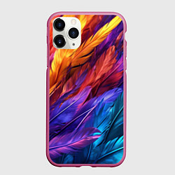 Чехол iPhone 11 Pro матовый Яркие крылья, цвет: 3D-малиновый