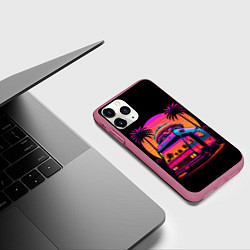 Чехол iPhone 11 Pro матовый Синтвейв Бургер Ван, цвет: 3D-малиновый — фото 2