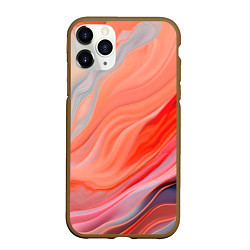 Чехол iPhone 11 Pro матовый Текучий принт от нейросети, цвет: 3D-коричневый