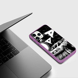 Чехол iPhone 11 Pro матовый Инициал Ди, цвет: 3D-фиолетовый — фото 2