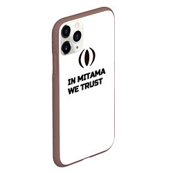 Чехол iPhone 11 Pro матовый In Mitama we trust black and white, цвет: 3D-коричневый — фото 2