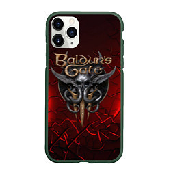 Чехол iPhone 11 Pro матовый Baldurs Gate 3 logo red