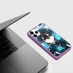 Чехол iPhone 11 Pro матовый Sword Art Online Кадзуто Киригая, цвет: 3D-фиолетовый — фото 2