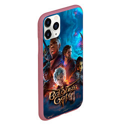 Чехол iPhone 11 Pro матовый Baldurs Gate 3 персонажи, цвет: 3D-малиновый — фото 2