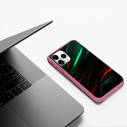 Чехол iPhone 11 Pro матовый Dark red and green, цвет: 3D-малиновый — фото 2