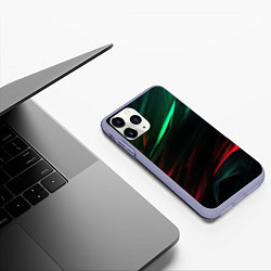 Чехол iPhone 11 Pro матовый Dark red and green, цвет: 3D-светло-сиреневый — фото 2