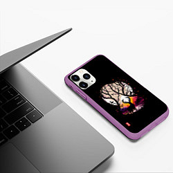 Чехол iPhone 11 Pro матовый Лесной король ночью, цвет: 3D-фиолетовый — фото 2
