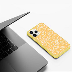 Чехол iPhone 11 Pro матовый Сакура паттерн, цвет: 3D-желтый — фото 2