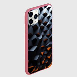 Чехол iPhone 11 Pro матовый Объемные углы, цвет: 3D-малиновый — фото 2