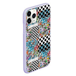 Чехол iPhone 11 Pro матовый Graffiti Mix, цвет: 3D-светло-сиреневый — фото 2