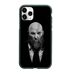 Чехол iPhone 11 Pro матовый Кратос в смокинге, цвет: 3D-темно-зеленый