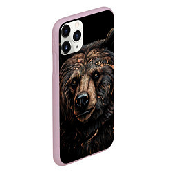 Чехол iPhone 11 Pro матовый Медведь крупный, цвет: 3D-розовый — фото 2