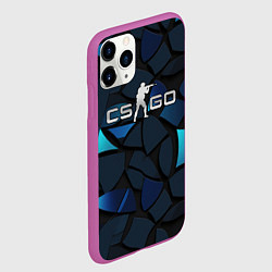 Чехол iPhone 11 Pro матовый CS GO blue black elements, цвет: 3D-фиолетовый — фото 2