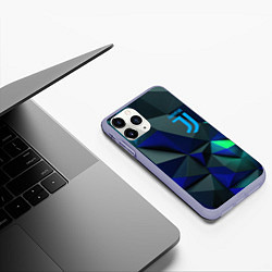 Чехол iPhone 11 Pro матовый Juventus blue abstract logo, цвет: 3D-светло-сиреневый — фото 2