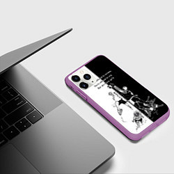Чехол iPhone 11 Pro матовый Хината и мяч - аниме волейбол, цвет: 3D-фиолетовый — фото 2