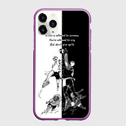 Чехол iPhone 11 Pro матовый Хината и мяч - аниме волейбол, цвет: 3D-фиолетовый
