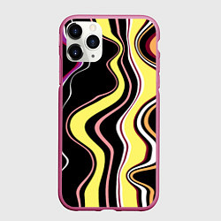 Чехол iPhone 11 Pro матовый Дисгармония, цвет: 3D-малиновый