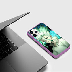 Чехол iPhone 11 Pro матовый Доктор Стоун Сэнку Исигами, цвет: 3D-фиолетовый — фото 2