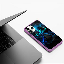 Чехол iPhone 11 Pro матовый CSGO neon style logo, цвет: 3D-фиолетовый — фото 2