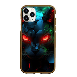 Чехол iPhone 11 Pro матовый Cyberpunk cat, цвет: 3D-коричневый