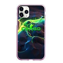 Чехол iPhone 11 Pro матовый CSGO green neon, цвет: 3D-розовый