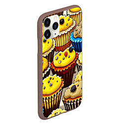 Чехол iPhone 11 Pro матовый Вкусный принт - кексы от нейросети, цвет: 3D-коричневый — фото 2