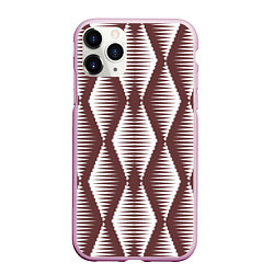 Чехол iPhone 11 Pro матовый Ромбы цвета кофе, цвет: 3D-розовый