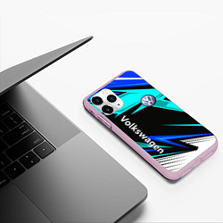 Чехол iPhone 11 Pro матовый Фольцваген - sport uniform, цвет: 3D-розовый — фото 2